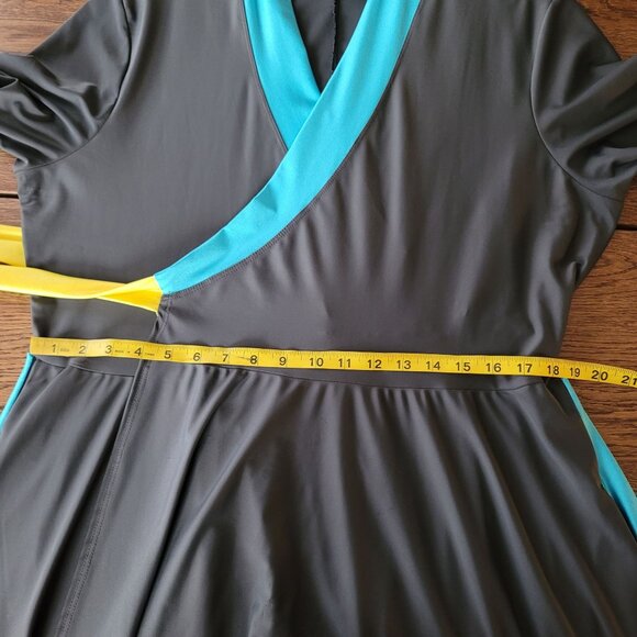 Elhoffer Design Multicolor Midi Wrap Dress. Size XXL - Picture 11 of 11